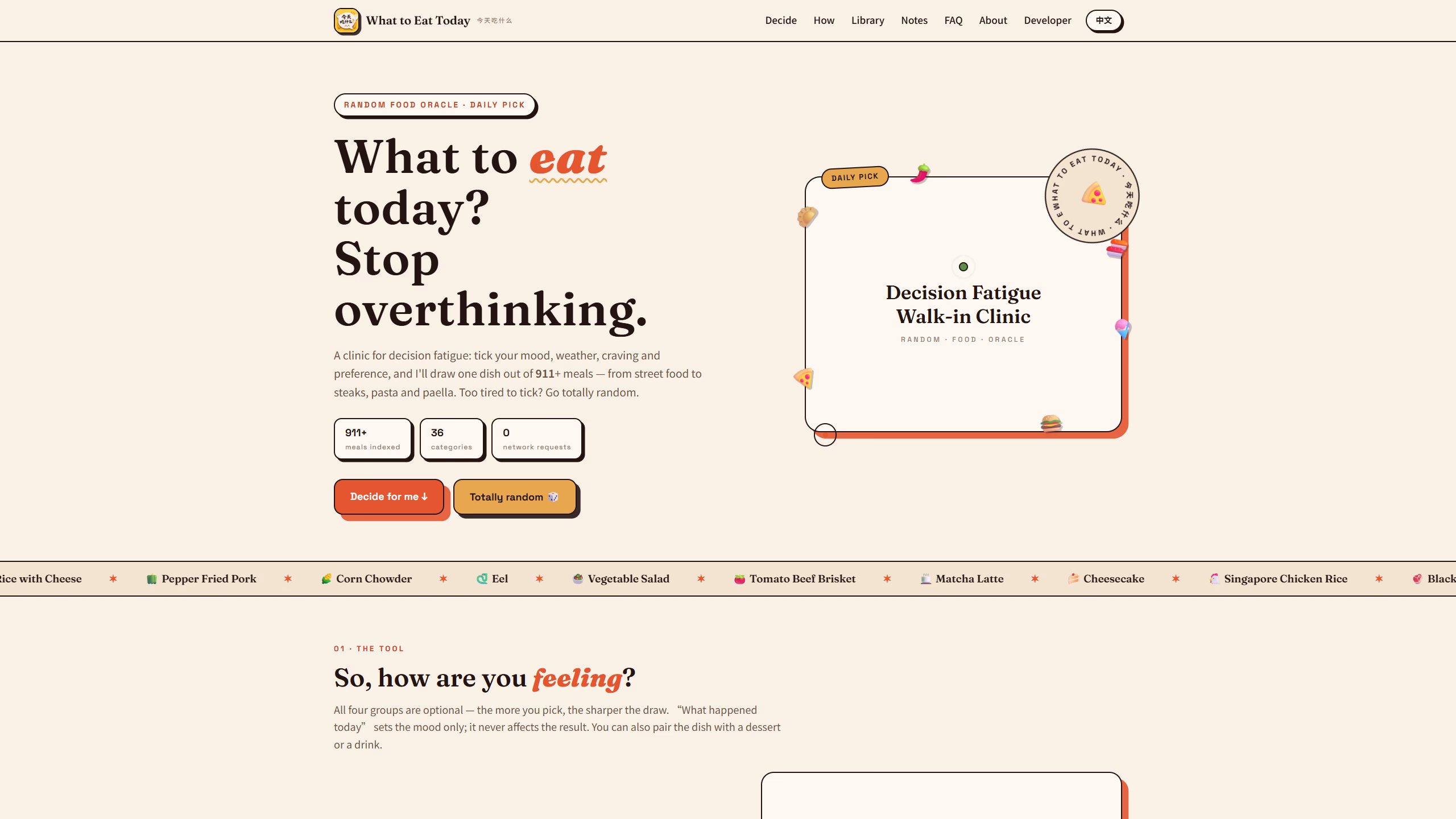 What to Eat Today — food recommender web app